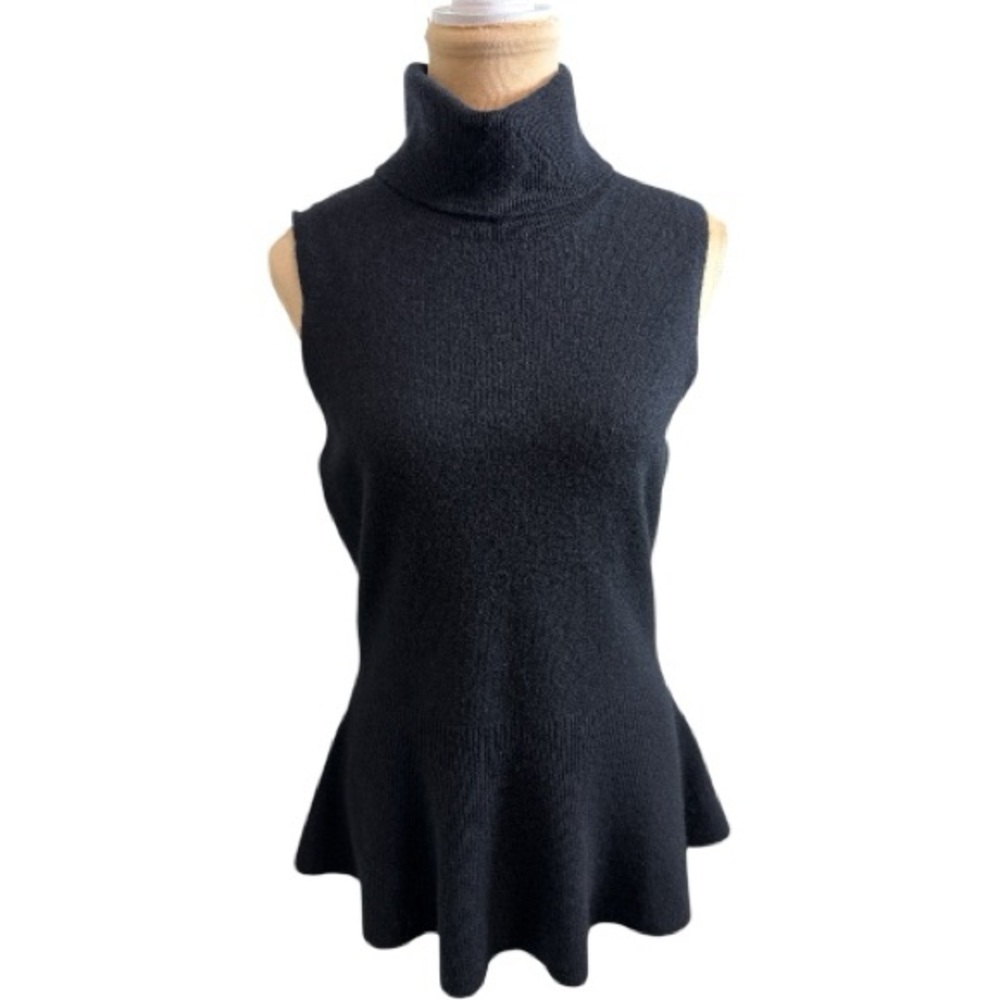 Antonio Melani Black 100% Cashmere Sleeveless Cowl Neck Sweater Top Size M EUC